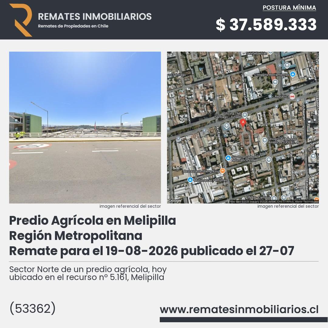 Imagen ficha Sector Norte de un predio agrícola, hoy ubicado en el recurso nº 5.161, Melipilla