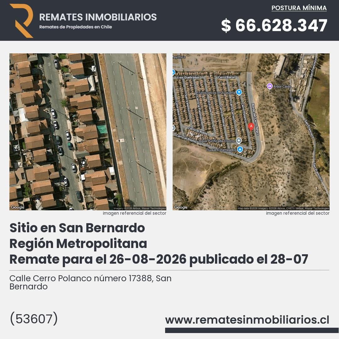 Imagen ficha Calle Cerro Polanco número 17388, San Bernardo