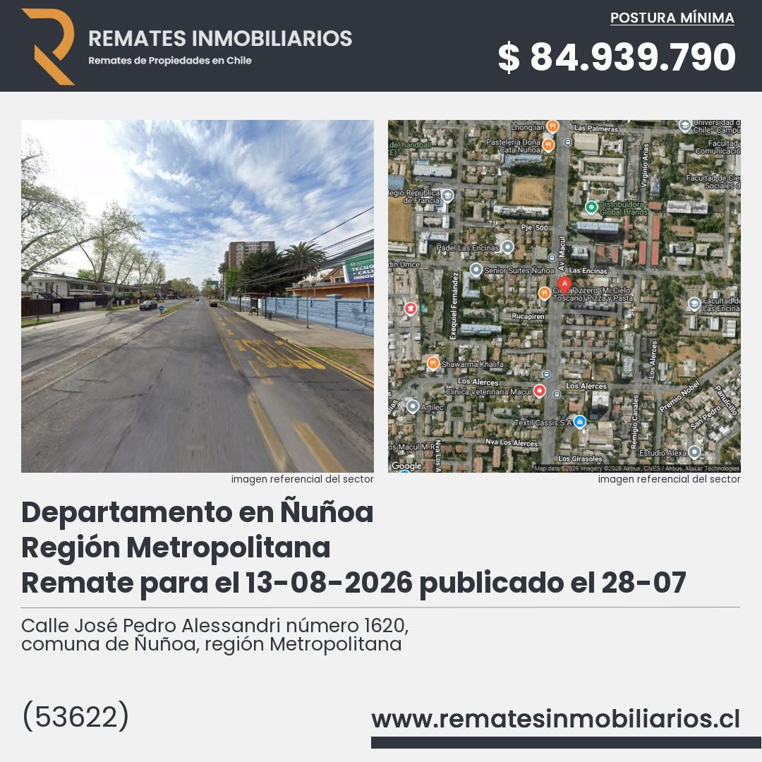 Imagen ficha Calle José Pedro Alessandri número 1620, comuna de Ñuñoa, región Metropolitana