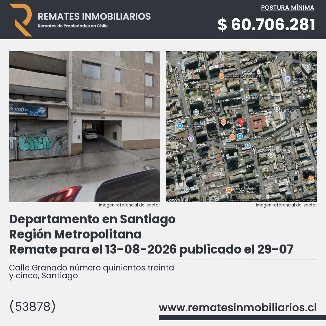 Imagen ficha Calle Granado número quinientos treinta y cinco, Santiago