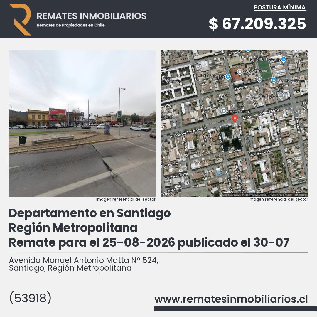 Imagen ficha Avenida Manuel Antonio Matta Nº 524, Santiago, Región Metropolitana