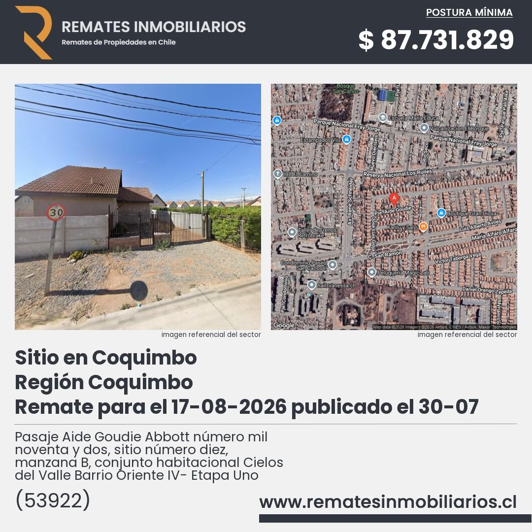 Imagen ficha Pasaje Aide Goudie Abbott número mil noventa y dos, sitio número diez, manzana B, conjunto habitacional Cielos del Valle Barrio Oriente IV- Etapa Uno