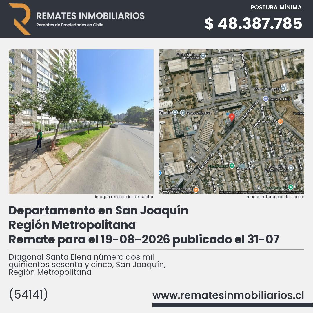 Imagen ficha Diagonal Santa Elena número dos mil quinientos sesenta y cinco, San Joaquín, Región Metropolitana
