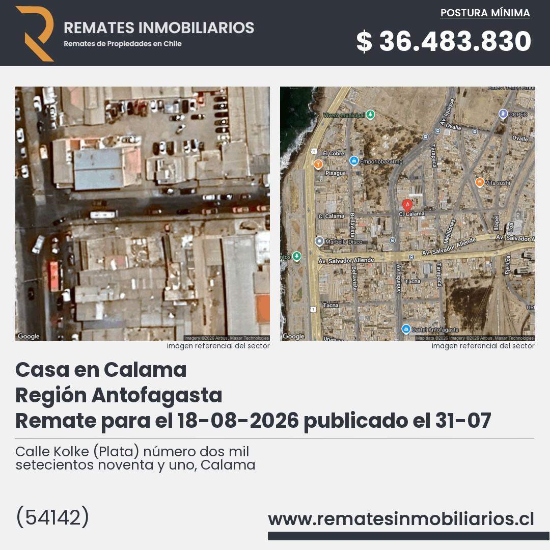 Imagen ficha Calle Kolke (Plata) número dos mil setecientos noventa y uno, Calama