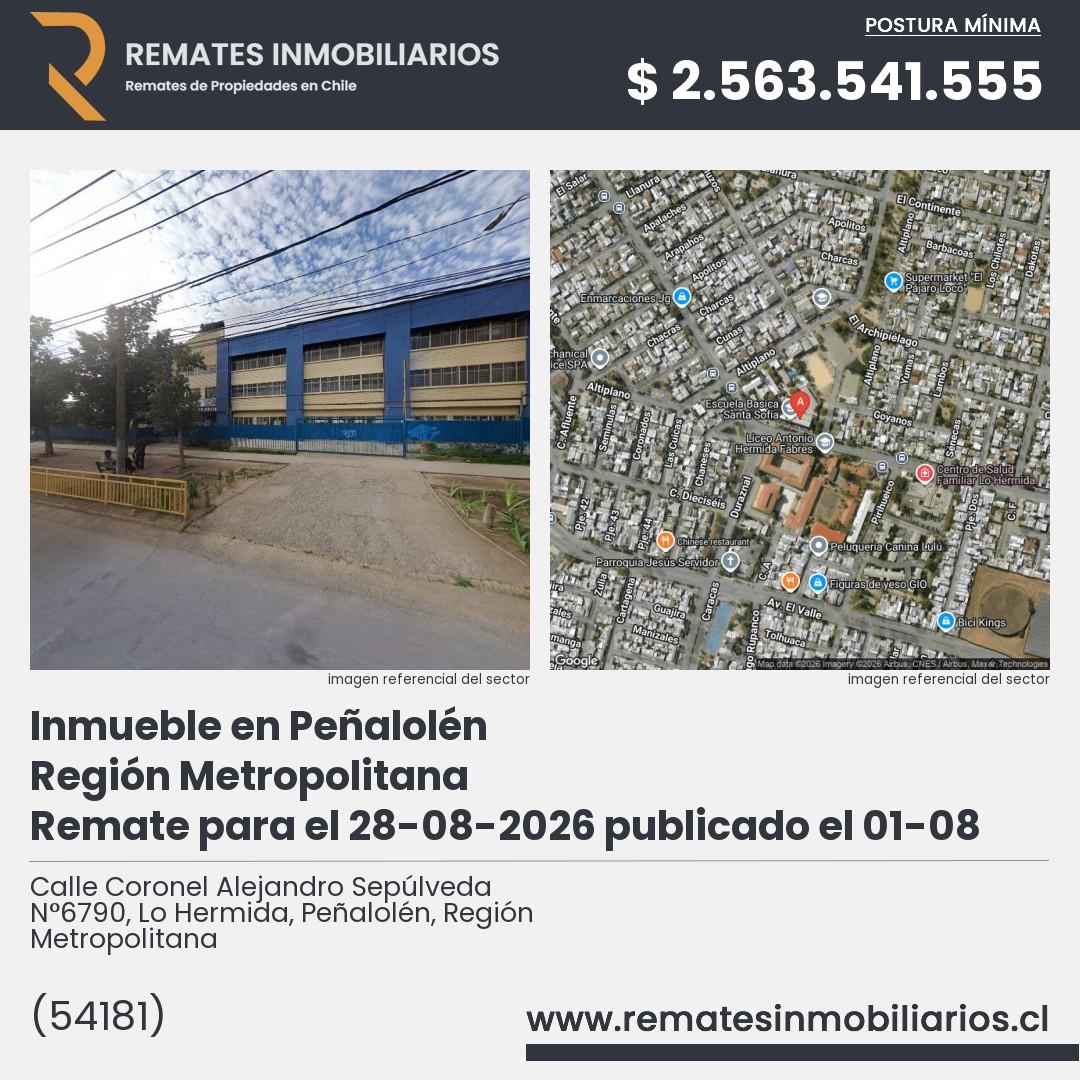 Imagen ficha Calle Coronel Alejandro Sepúlveda N°6790, Lo Hermida, Peñalolén, Región Metropolitana