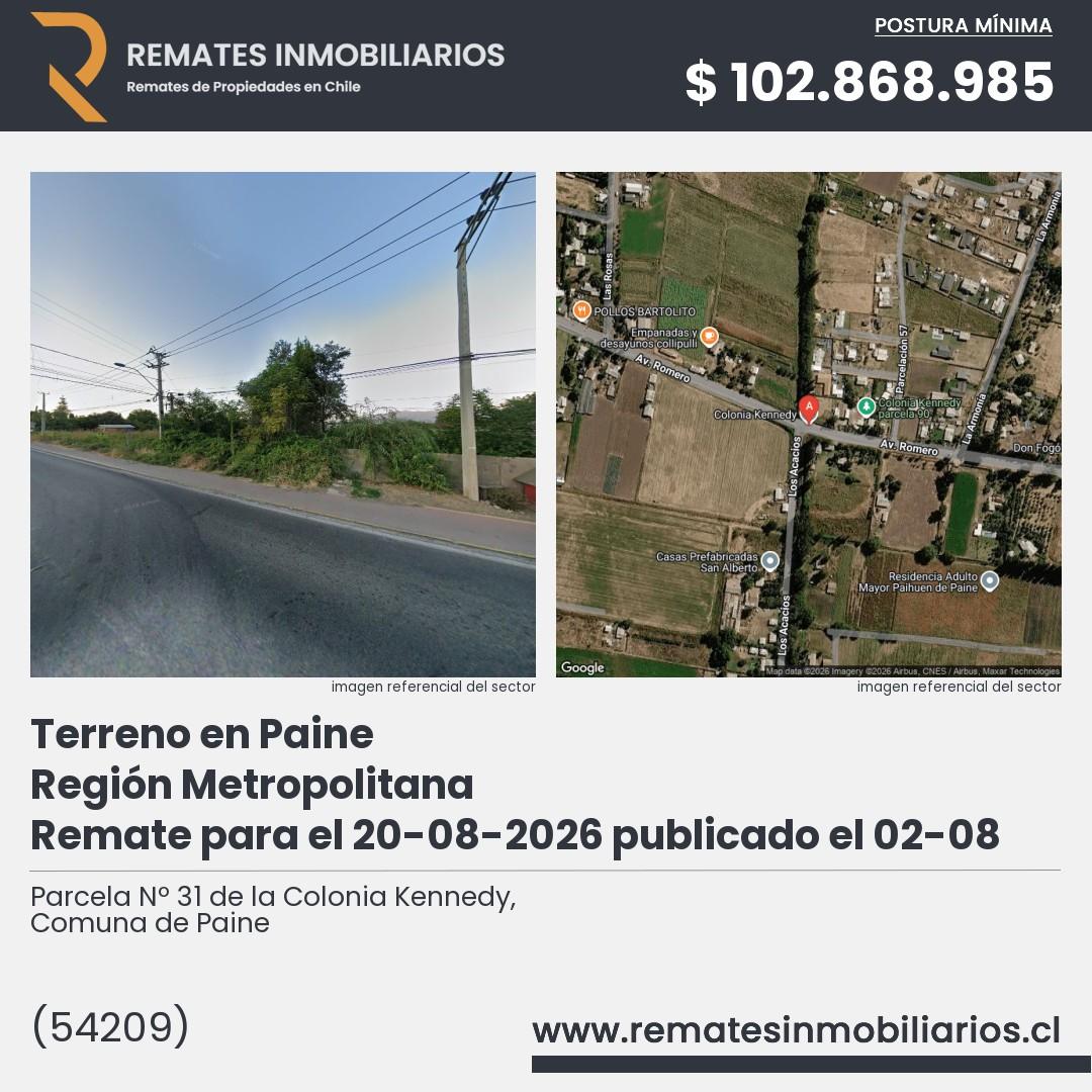 Imagen ficha Parcela Nº 31 de la Colonia Kennedy, Comuna de Paine