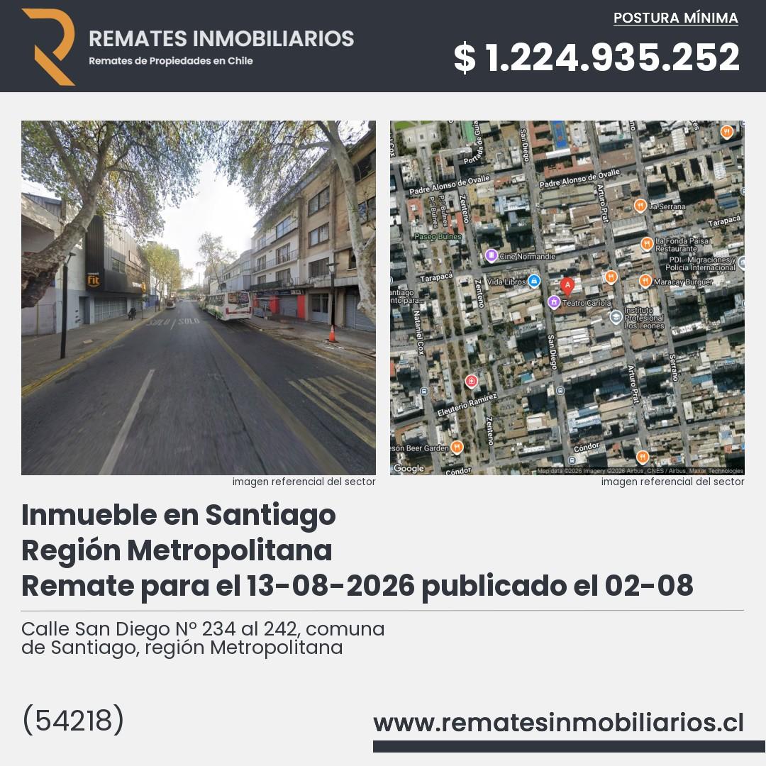 Imagen ficha Calle San Diego Nº 234 al 242, comuna de Santiago, región Metropolitana