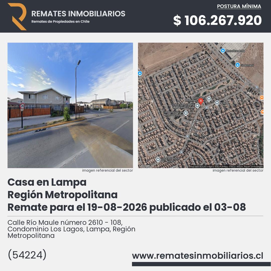 Imagen ficha Calle Río Maule número 2610 - 108, Condominio Los Lagos, Lampa, Región Metropolitana