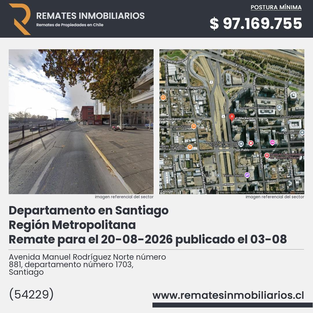 Imagen ficha Avenida Manuel Rodríguez Norte número 881, departamento número 1703, Santiago