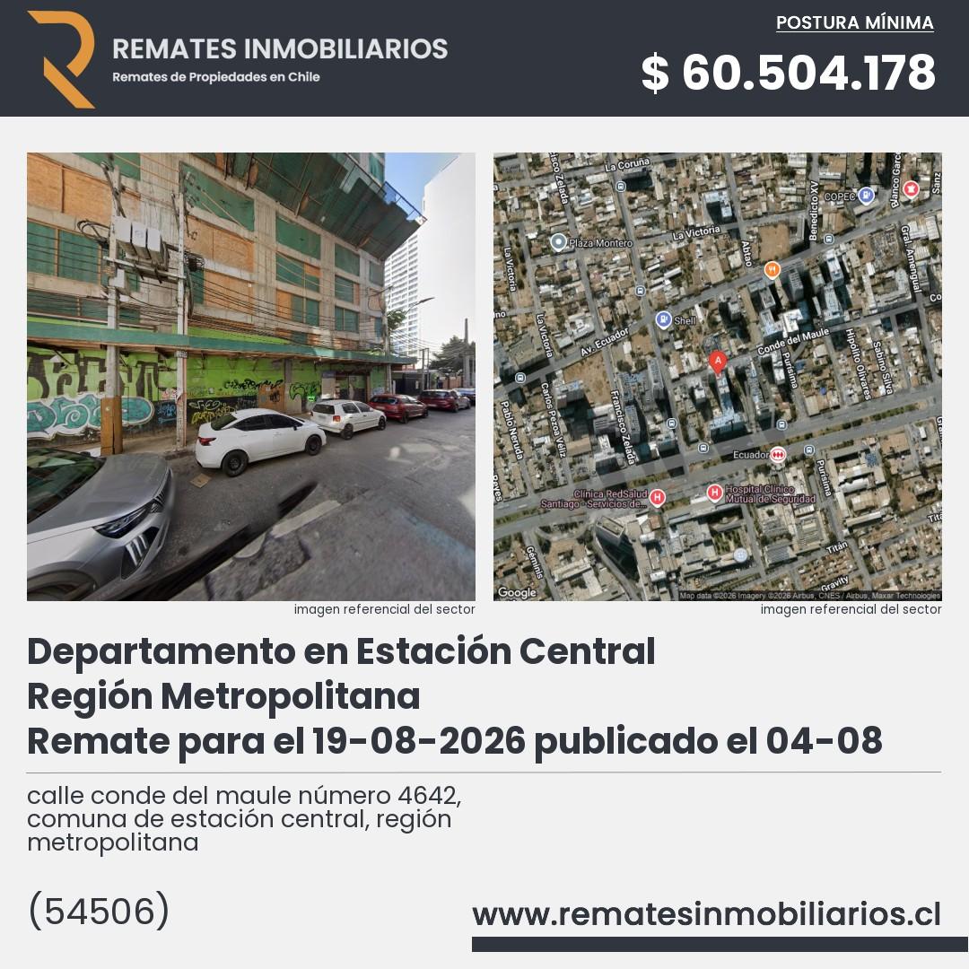 Imagen ficha calle conde del maule número 4642, comuna de estación central, región metropolitana