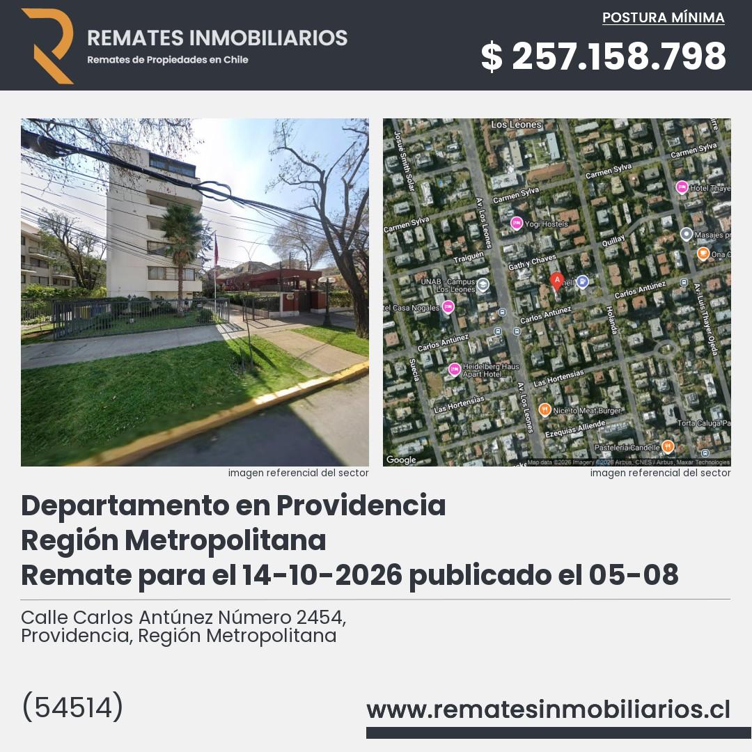 Imagen ficha Calle Carlos Antúnez Número 2454, Providencia, Región Metropolitana