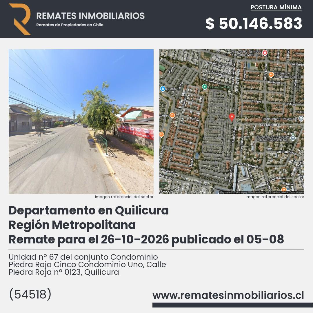Imagen ficha Unidad nº 67 del conjunto Condominio Piedra Roja Cinco Condominio Uno, Calle Piedra Roja nº 0123, Quilicura