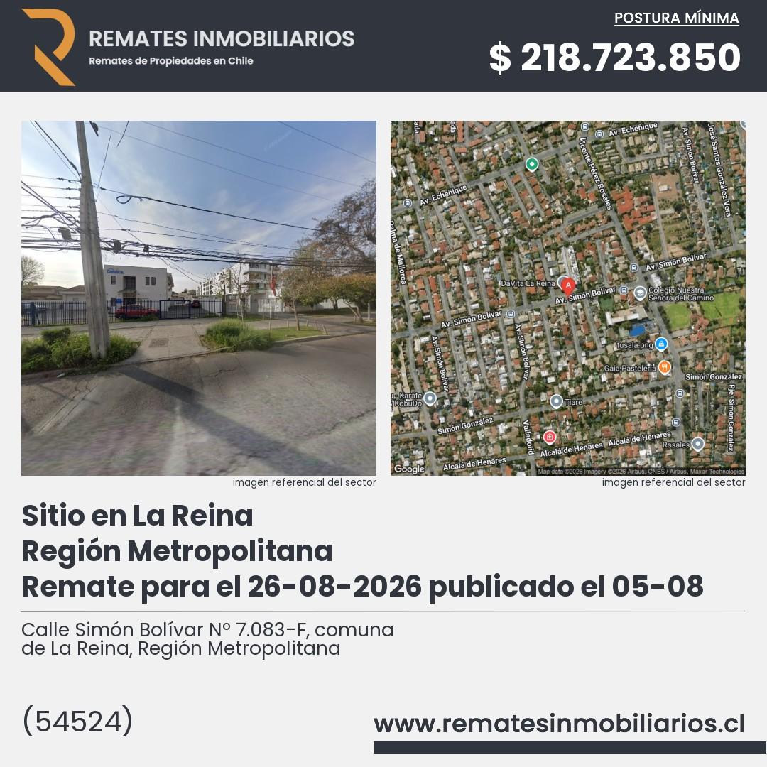 Imagen ficha Calle Simón Bolívar Nº 7.083-F, comuna de La Reina, Región Metropolitana