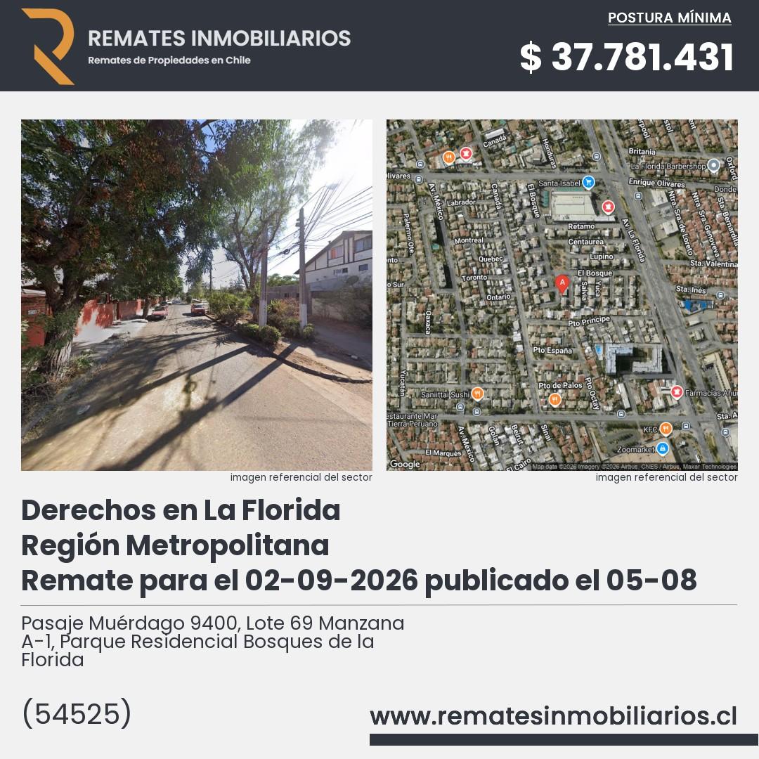 Imagen ficha Pasaje Muérdago 9400, Lote 69 Manzana A-1, Parque Residencial Bosques de la Florida