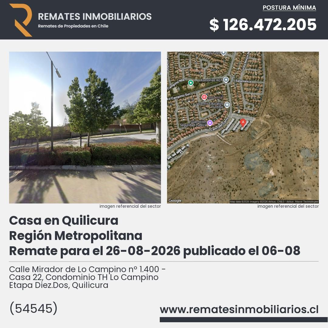 Imagen ficha Calle Mirador de Lo Campino nº 1.400 - Casa 22, Condominio TH Lo Campino Etapa Diez.Dos, Quilicura