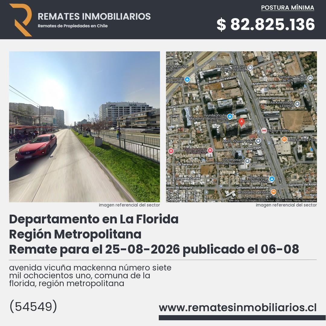 Imagen ficha avenida vicuña mackenna número siete mil ochocientos uno, comuna de la florida, región metropolitana
