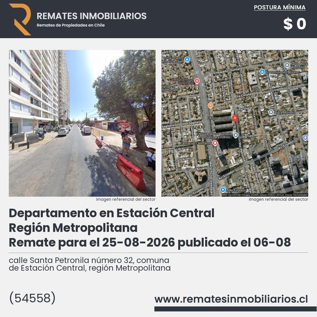 Imagen ficha calle Santa Petronila número 32, comuna de Estación Central, región Metropolitana