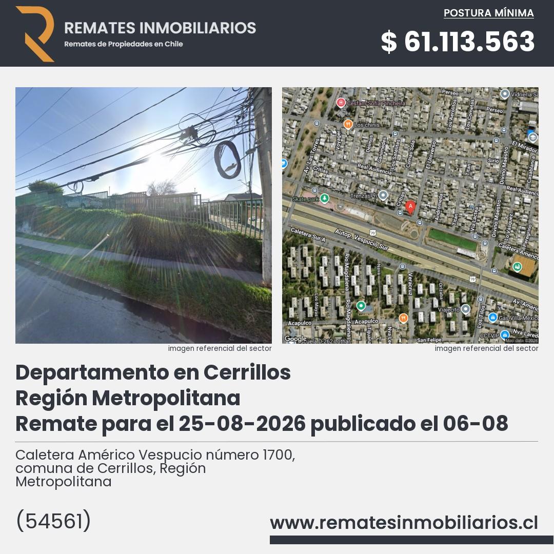 Imagen ficha Caletera Américo Vespucio número 1700, comuna de Cerrillos, Región Metropolitana