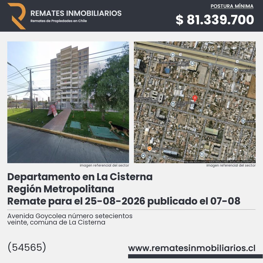 Imagen ficha Avenida Goycolea número setecientos veinte, comuna de La Cisterna
