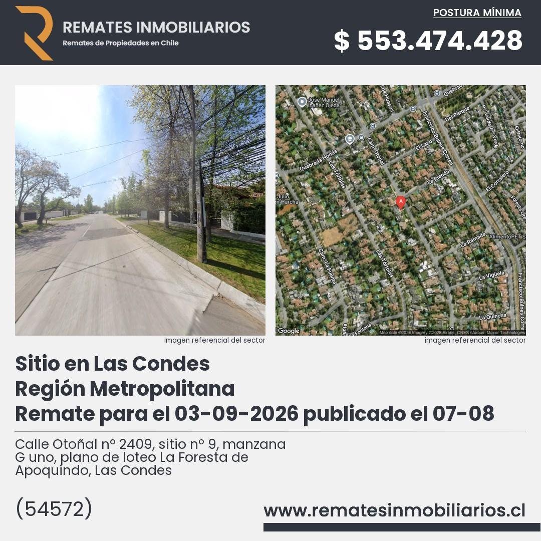 Imagen ficha Calle Otoñal nº 2409, sitio nº 9, manzana G uno, plano de loteo La Foresta de Apoquindo, Las Condes