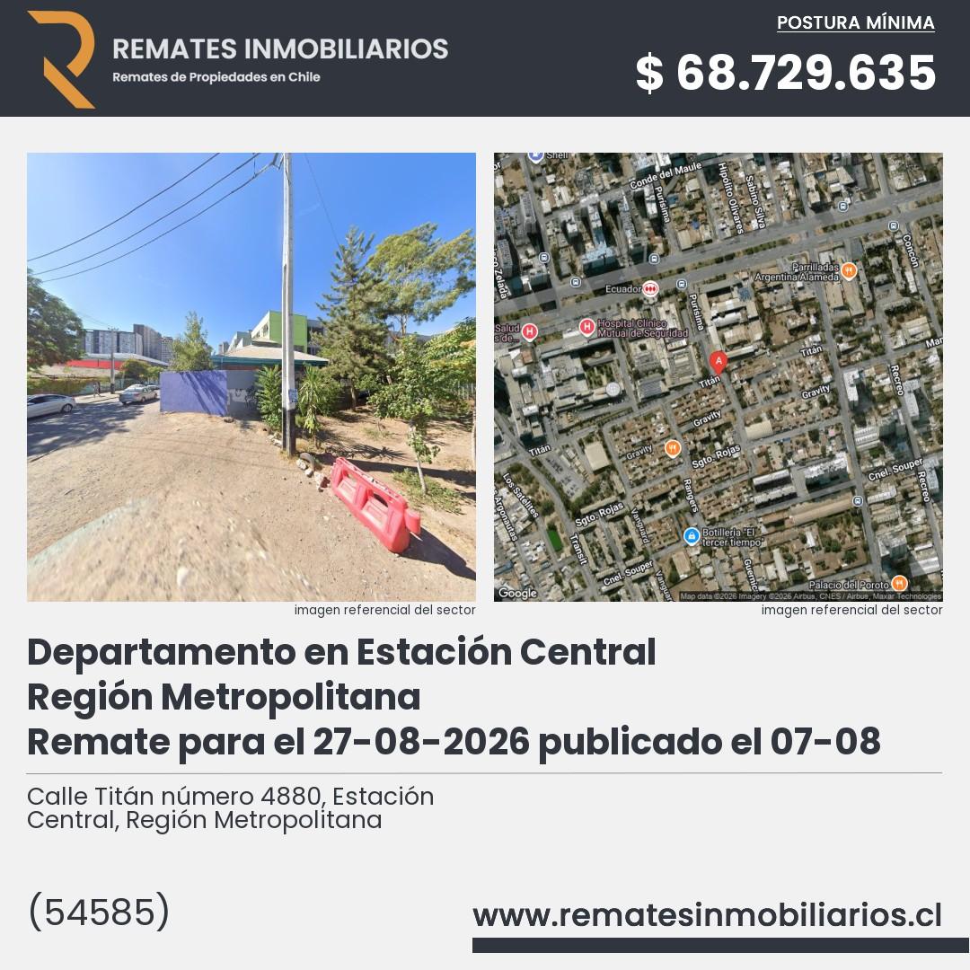 Imagen ficha Calle Titán número 4880, Estación Central, Región Metropolitana