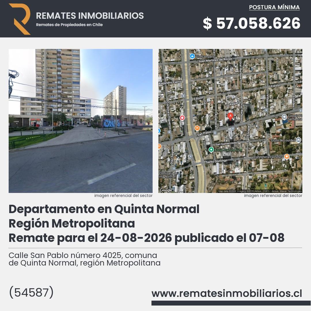 Imagen ficha Calle San Pablo número 4025, comuna de Quinta Normal, región Metropolitana