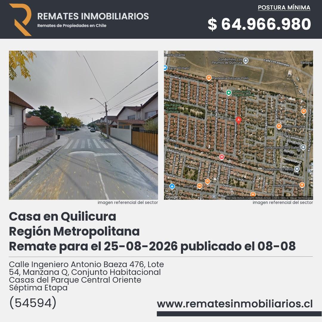 Imagen ficha Calle Ingeniero Antonio Baeza 476, Lote 54, Manzana Q, Conjunto Habitacional Casas del Parque Central Oriente Séptima Etapa