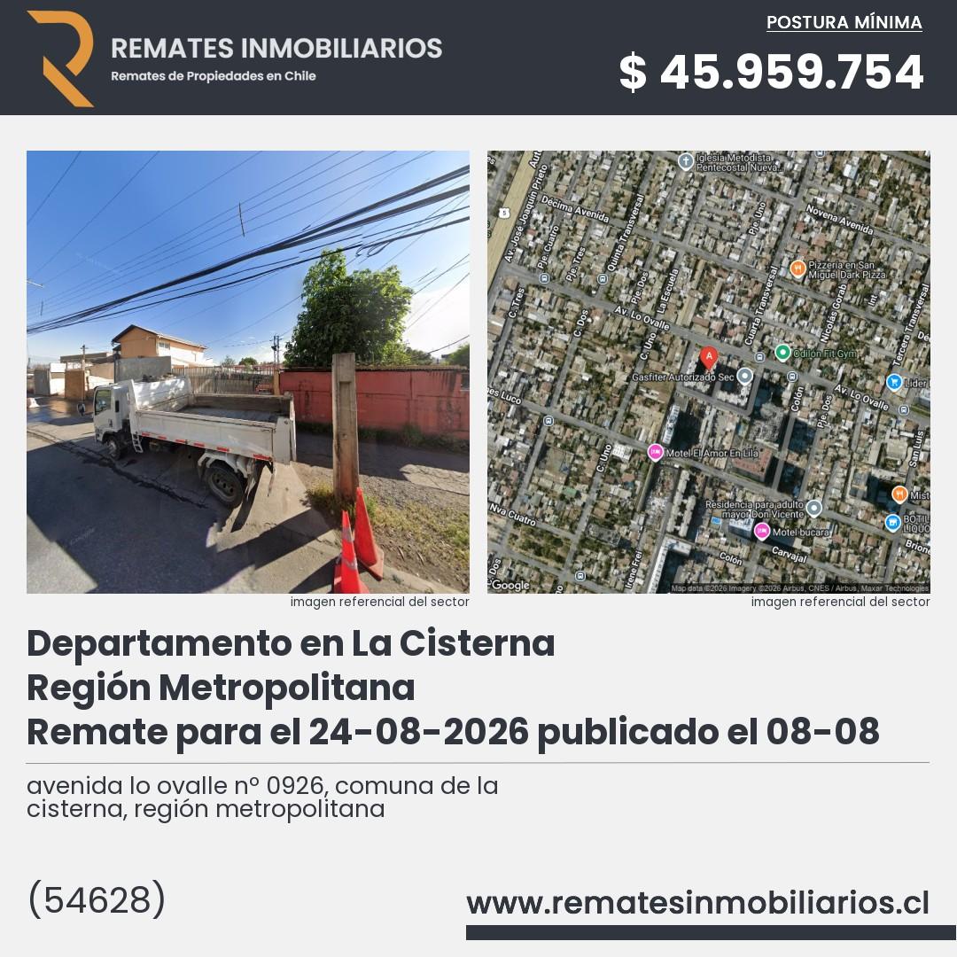 Imagen ficha avenida lo ovalle nº 0926, comuna de la cisterna, región metropolitana