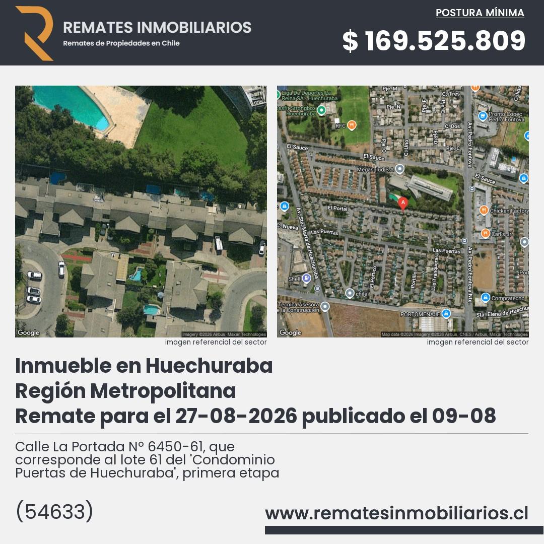 Imagen ficha Calle La Portada Nº 6450-61, que corresponde al lote 61 del 