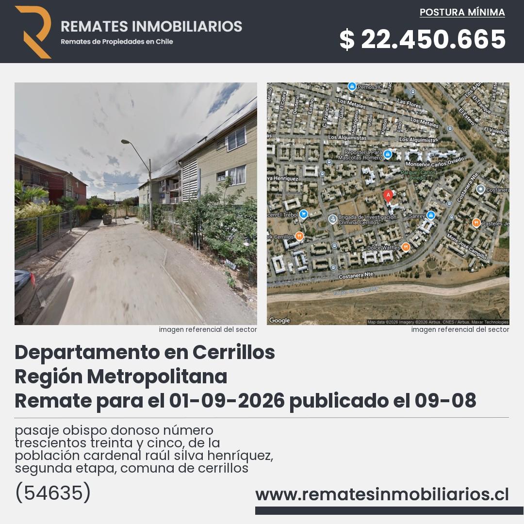 Imagen ficha pasaje obispo donoso número trescientos treinta y cinco, de la población cardenal raúl silva henríquez, segunda etapa, comuna de cerrillos