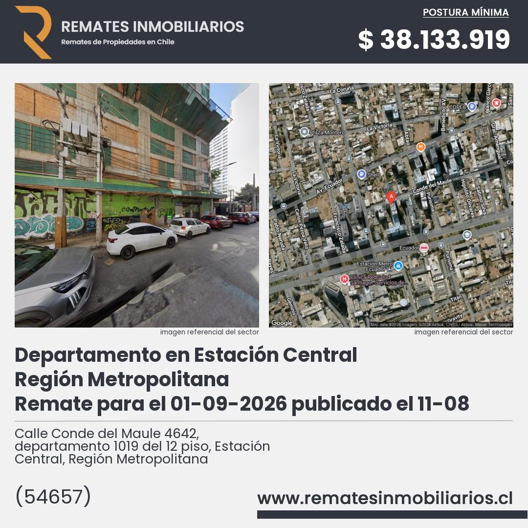 Imagen ficha Calle Conde del Maule 4642, departamento 1019 del 12 piso, Estación Central, Región Metropolitana