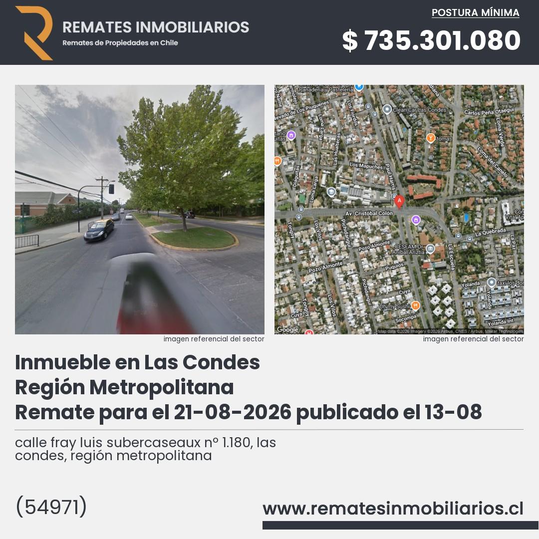 Imagen ficha calle fray luis subercaseaux nº 1.180, las condes, región metropolitana