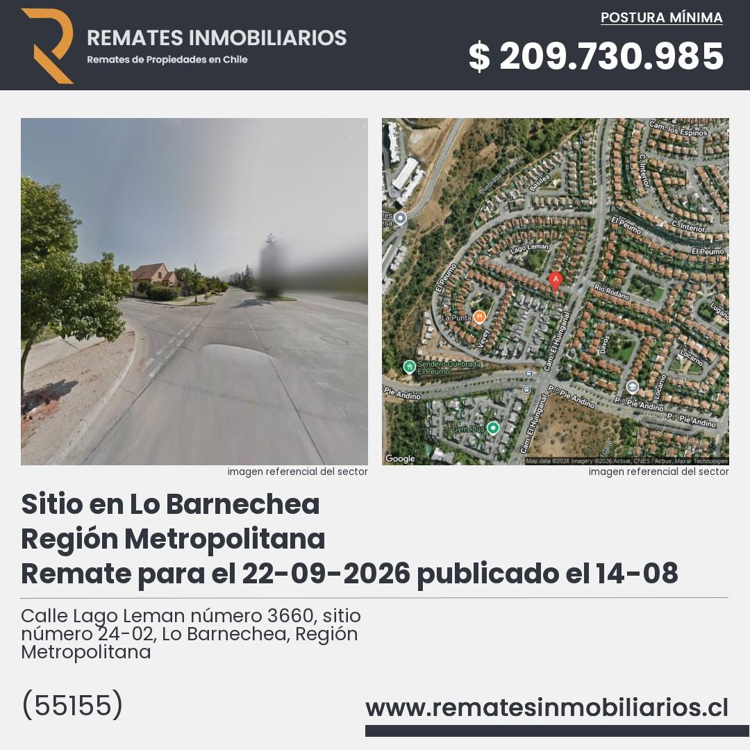 Imagen ficha Calle Lago Leman número 3660, sitio número 24-02, Lo Barnechea, Región Metropolitana