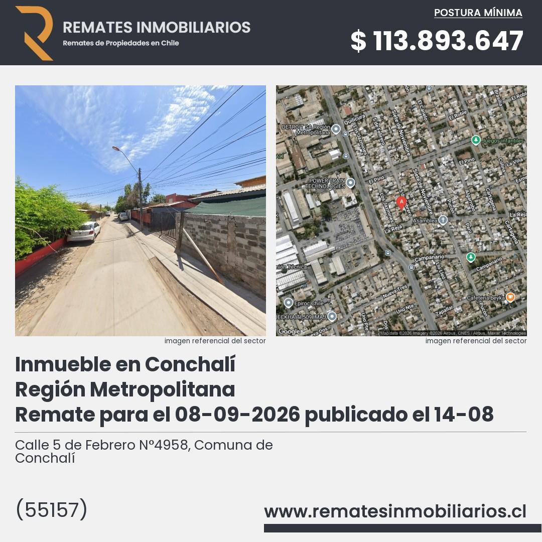 Imagen ficha Calle 5 de Febrero N°4958, Comuna de Conchalí