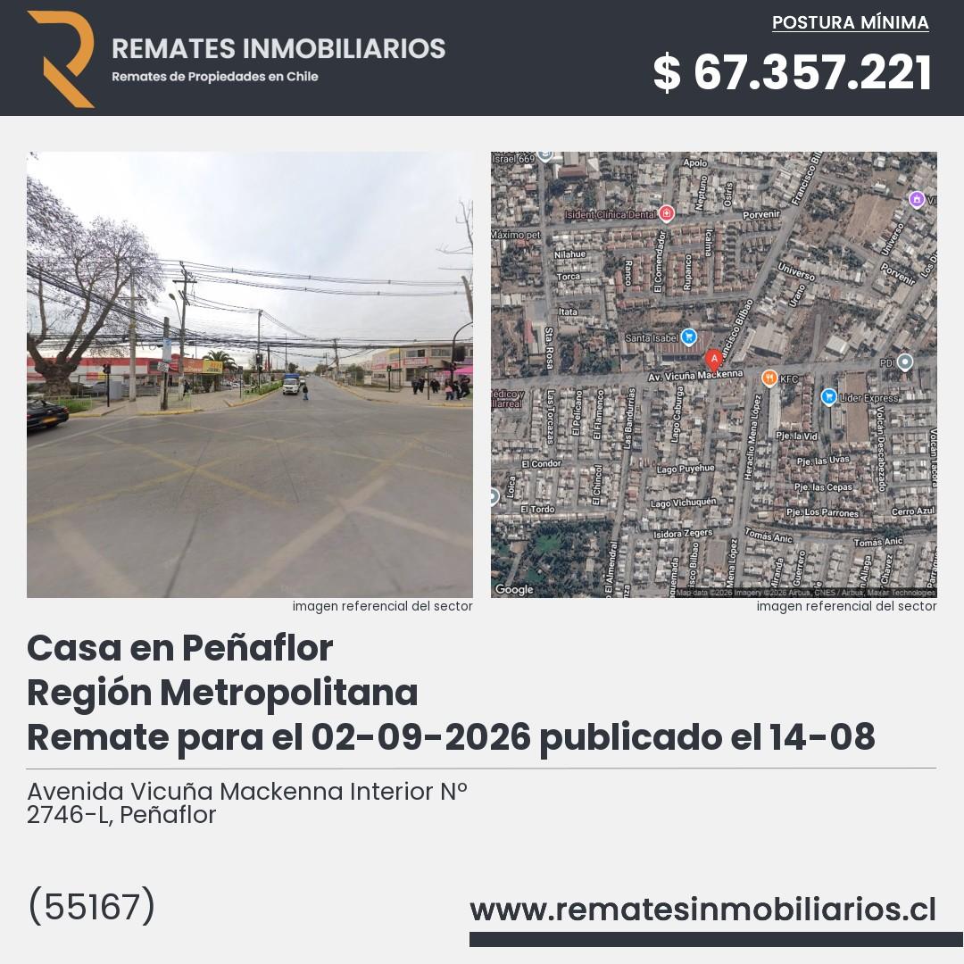 Imagen ficha Avenida Vicuña Mackenna Interior Nº 2746-L, Peñaflor