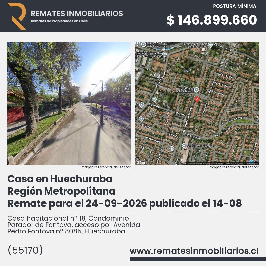 Imagen ficha Casa habitacional nº 18, Condominio Parador de Fontova, acceso por Avenida Pedro Fontova nº 8085, Huechuraba