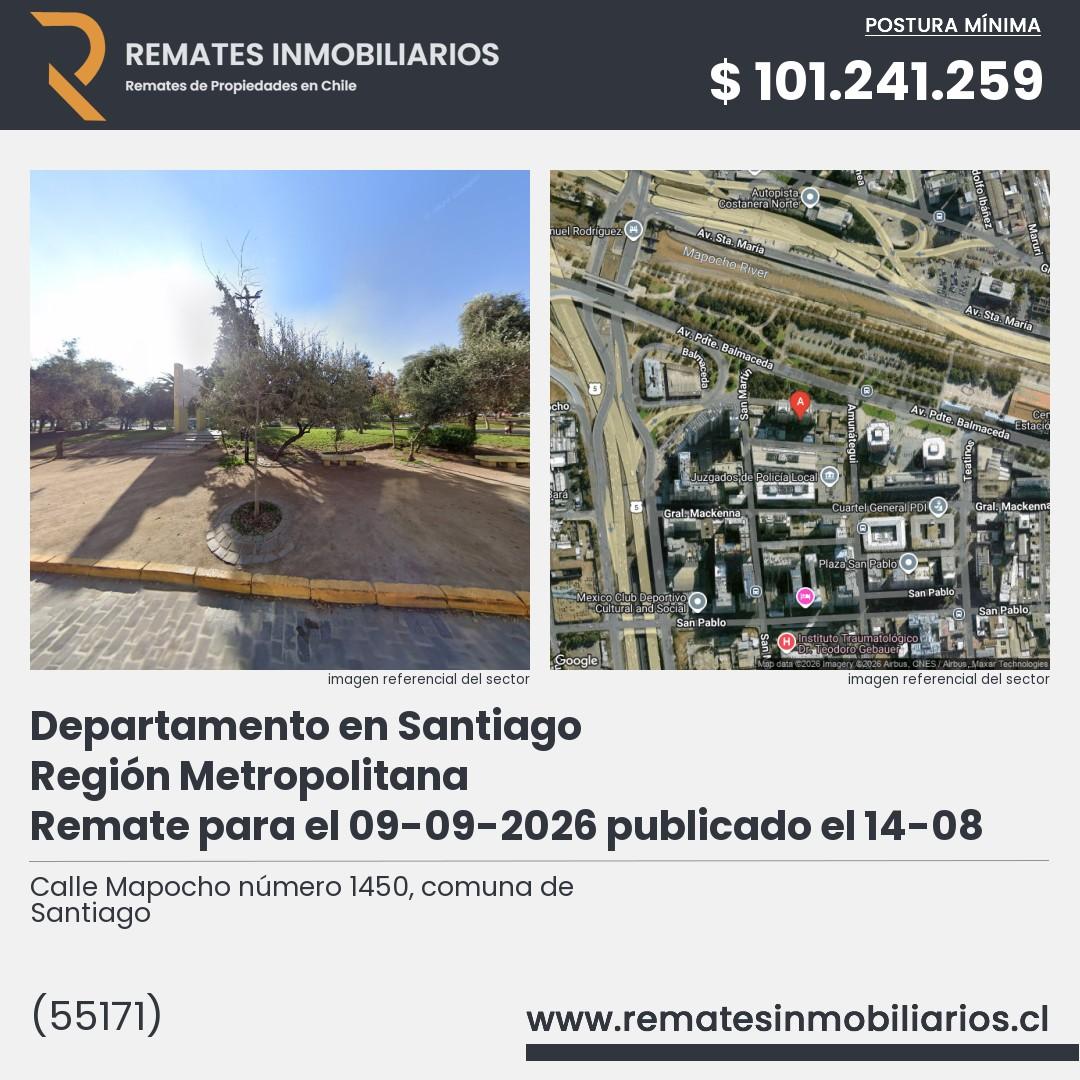 Imagen ficha Calle Mapocho número 1450, comuna de Santiago