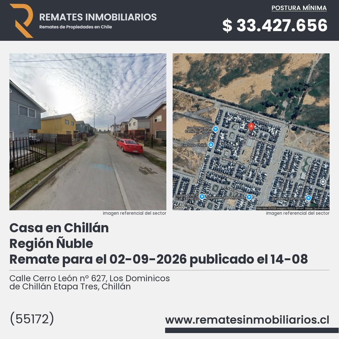 Imagen ficha Calle Cerro León nº 627, Los Dominicos de Chillán Etapa Tres, Chillán