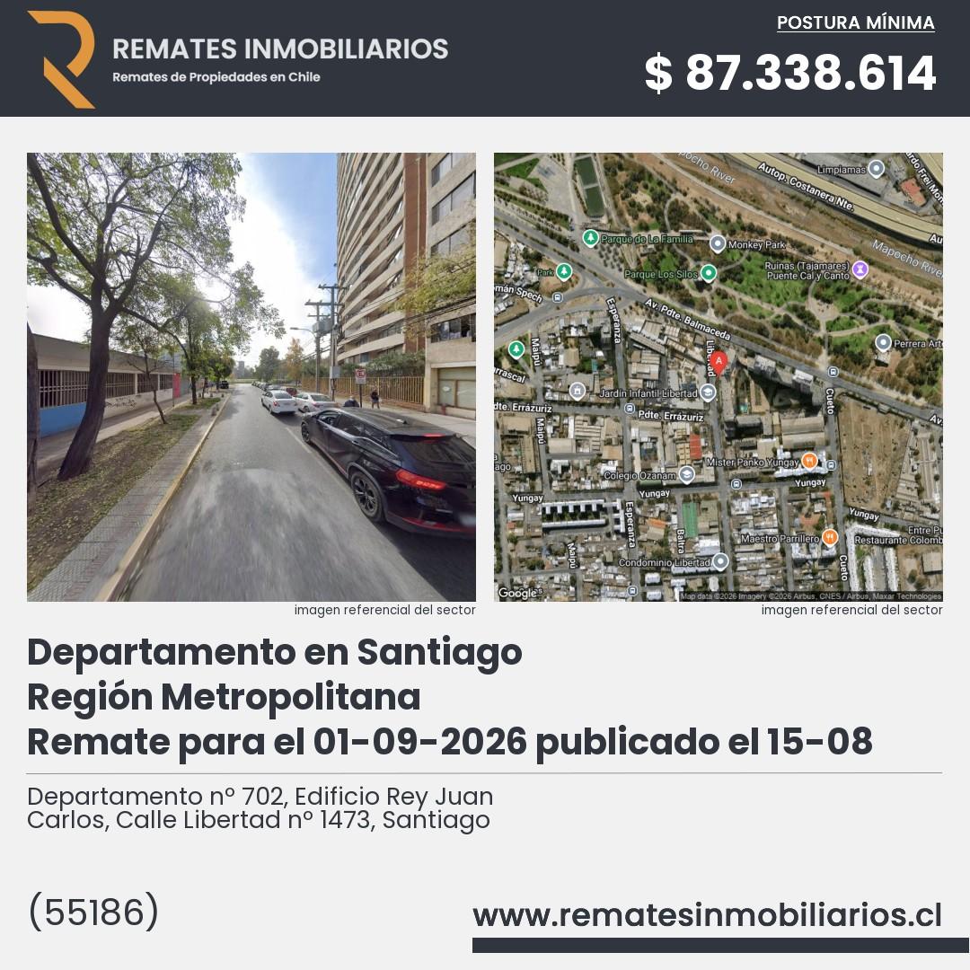 Imagen ficha Departamento nº 702, Edificio Rey Juan Carlos, Calle Libertad nº 1473, Santiago