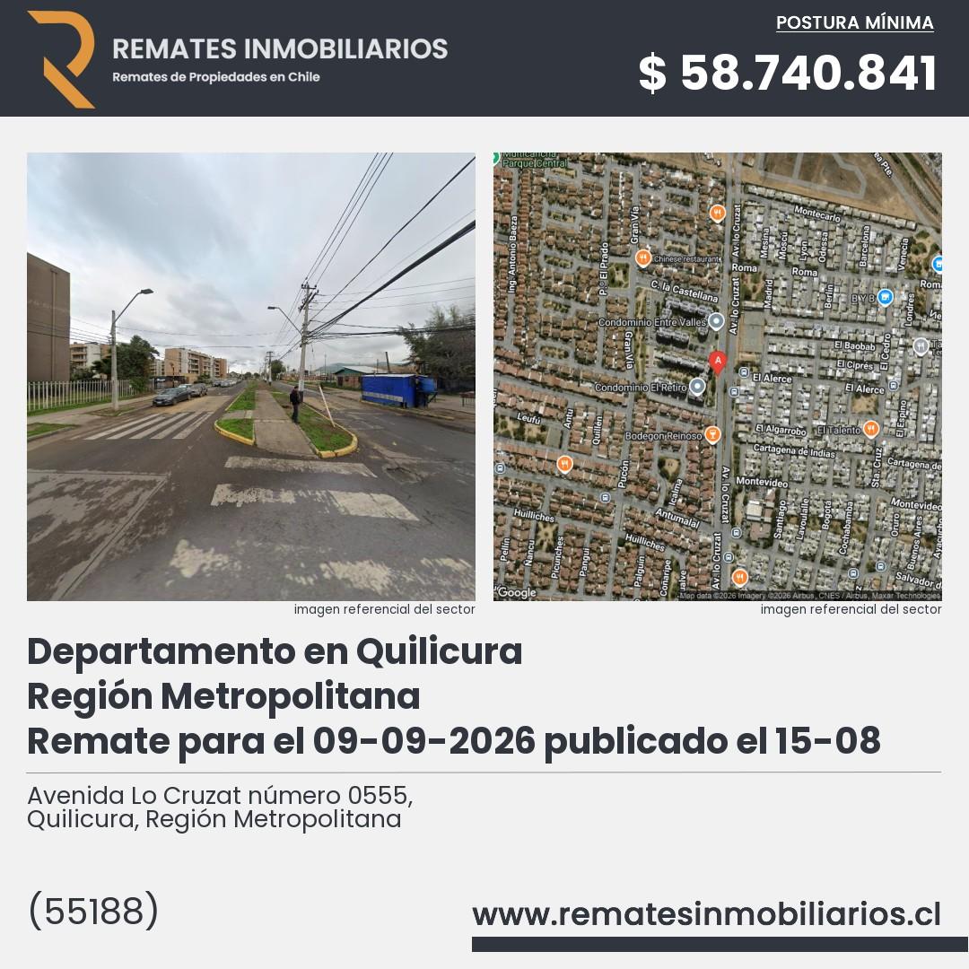 Imagen ficha Avenida Lo Cruzat número 0555, Quilicura, Región Metropolitana