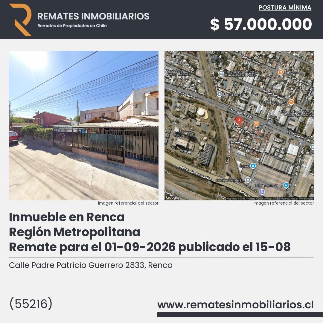 Imagen ficha Calle Padre Patricio Guerrero 2833, Renca