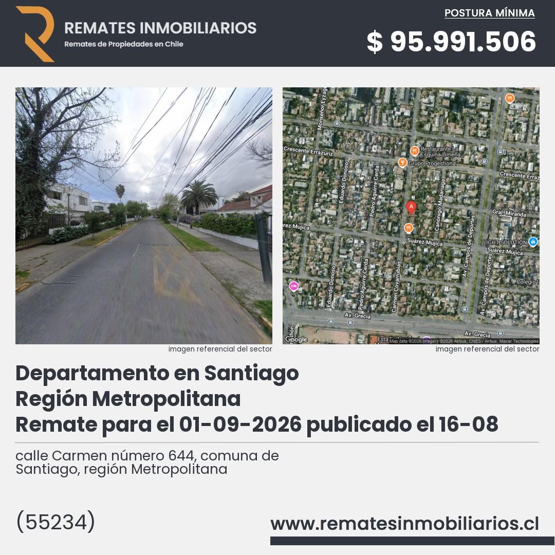 Imagen ficha calle Carmen número 644, comuna de Santiago, región Metropolitana