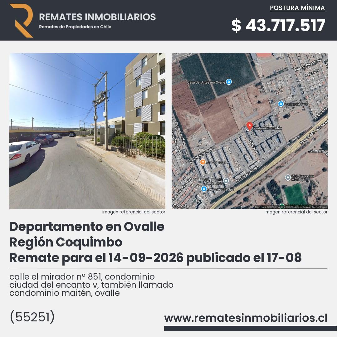 Imagen ficha calle el mirador nº 851, condominio ciudad del encanto v, también llamado condominio maitén, ovalle