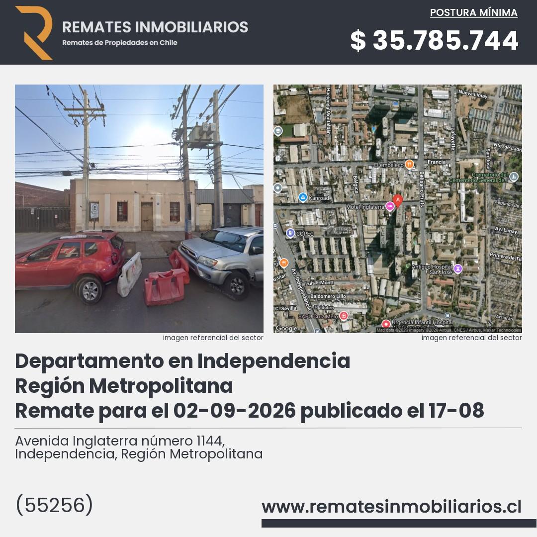 Imagen ficha Avenida Inglaterra número 1144, Independencia, Región Metropolitana
