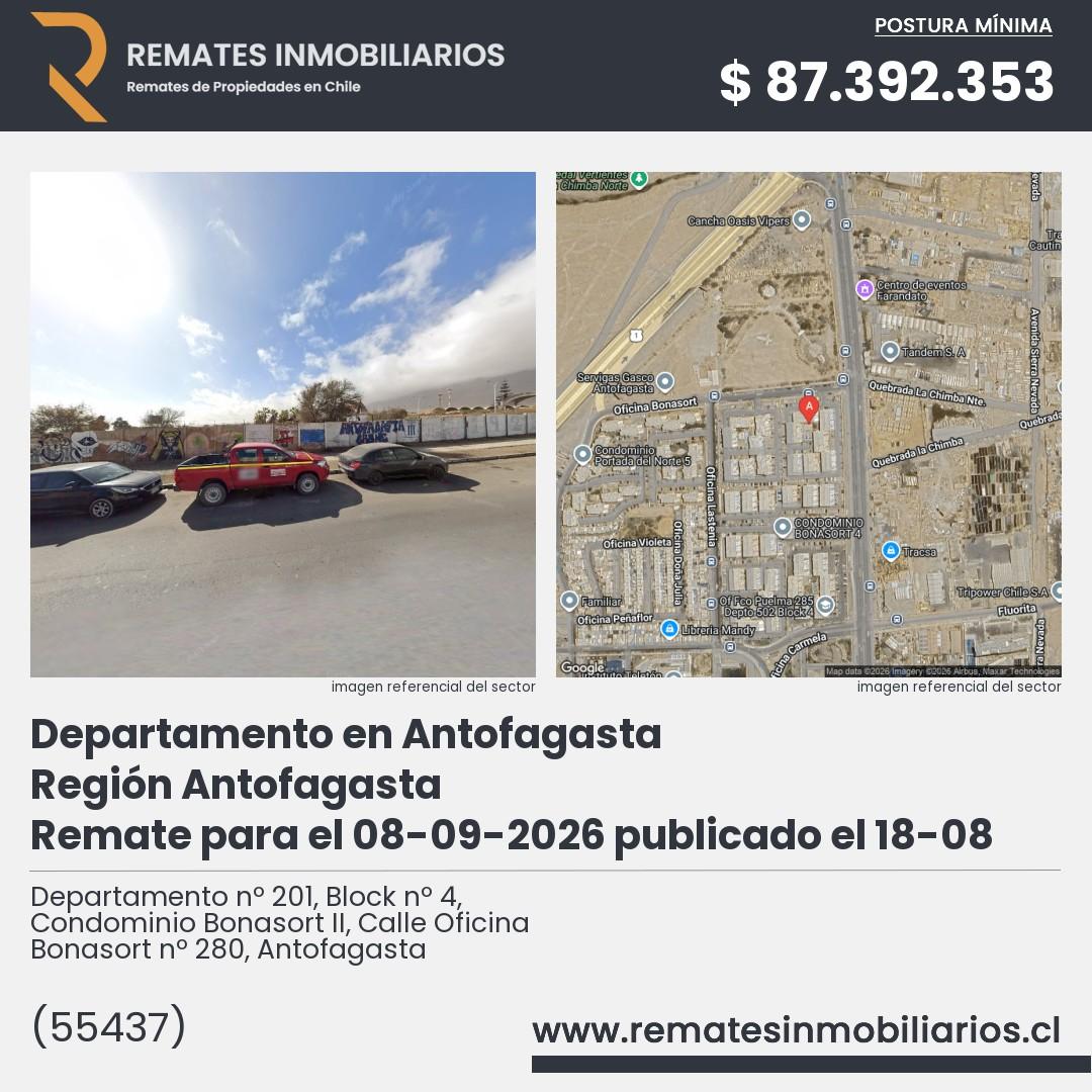 Imagen ficha Departamento nº 201, Block nº 4, Condominio Bonasort II, Calle Oficina Bonasort nº 280, Antofagasta