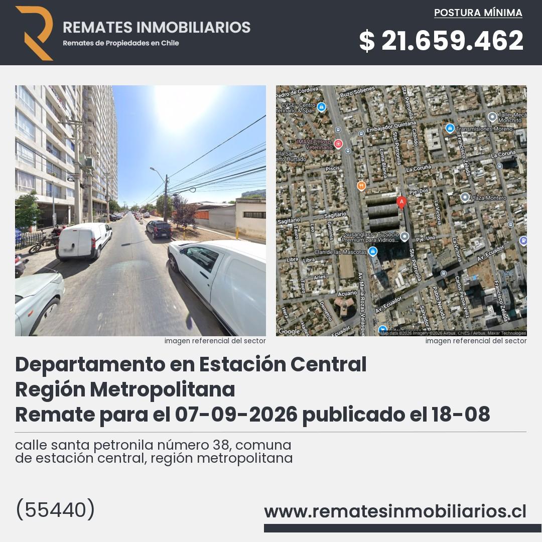 Imagen ficha calle santa petronila número 38, comuna de estación central, región metropolitana