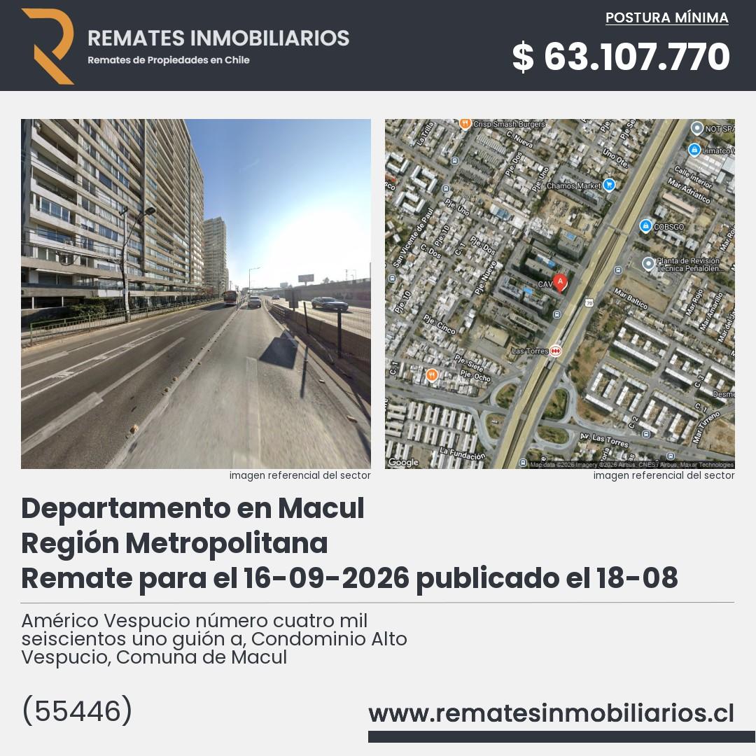 Imagen ficha Américo Vespucio número cuatro mil seiscientos uno guión a, Condominio Alto Vespucio, Comuna de Macul