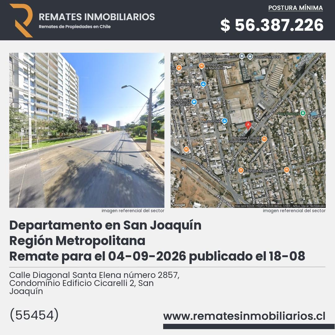Imagen ficha Calle Diagonal Santa Elena número 2857, Condominio Edificio Cicarelli 2, San Joaquín