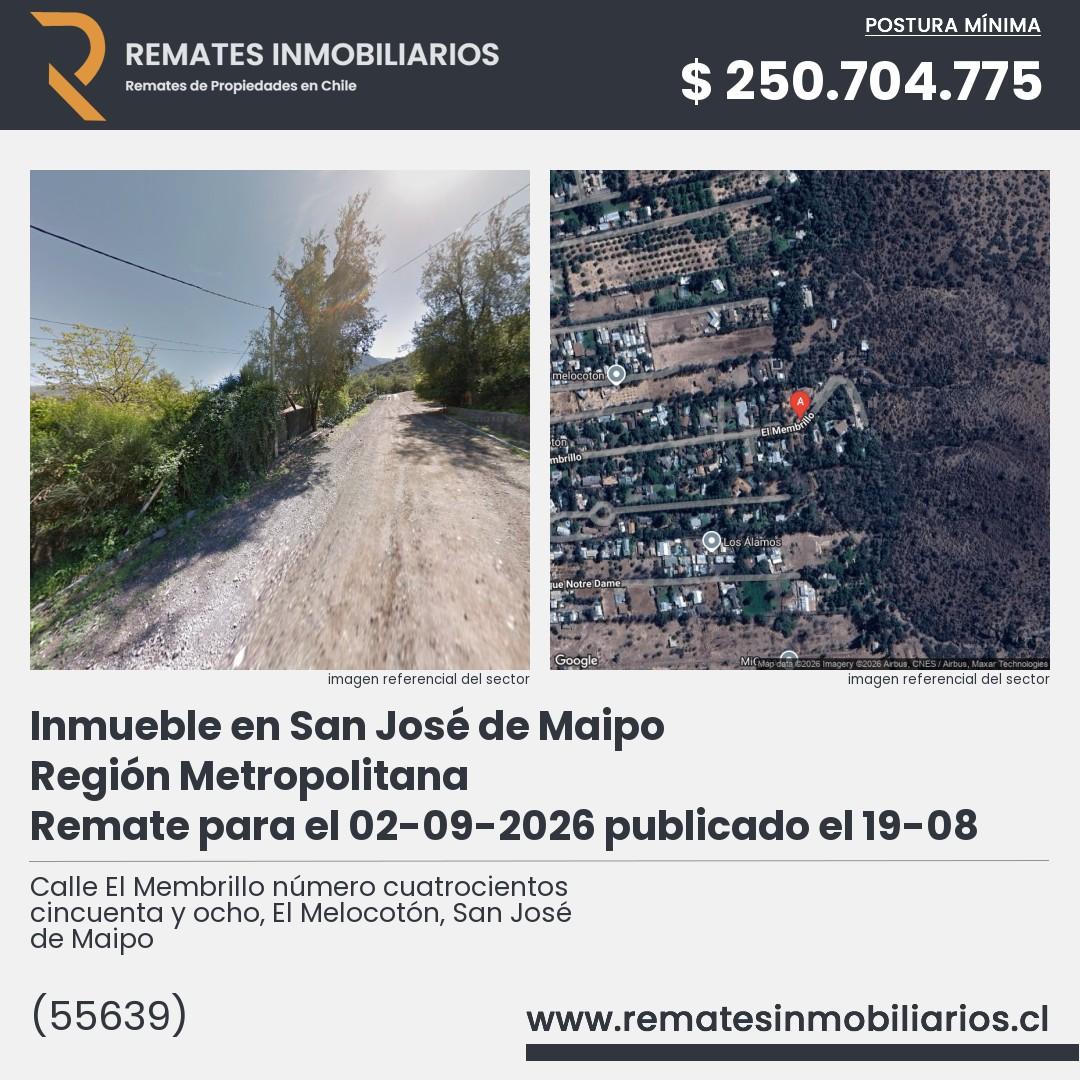 Imagen ficha Calle El Membrillo número cuatrocientos cincuenta y ocho, El Melocotón, San José de Maipo