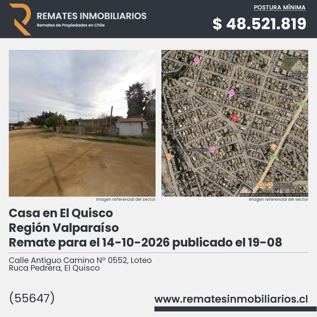 Imagen ficha Calle Antiguo Camino Nº 0552, Loteo Ruca Pedrera, El Quisco